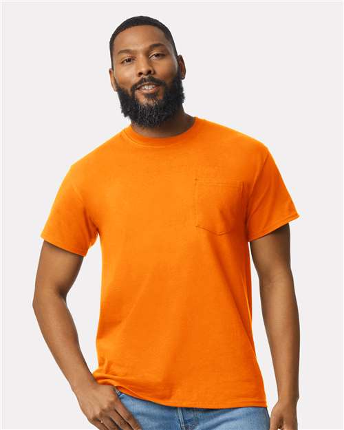 Gildan 2300, Unisex Ultra Cotton Pocket T-shirt, Safety Orange