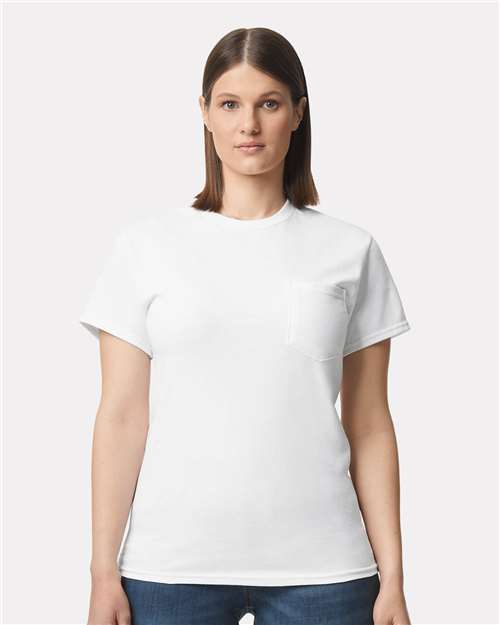 Gildan 2300, Unisex Ultra Cotton Pocket T-shirt, White