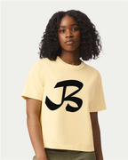 Alphabet B T-Shirt 9 inch calligraphy Black ink, Butter