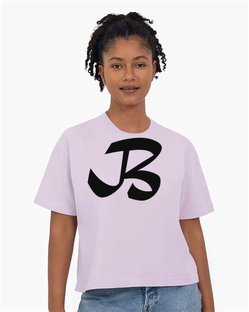 Alphabet B T-Shirt 9 inch calligraphy Black ink, Orchid