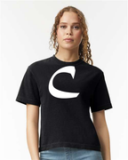 Alphabet C T-Shirt 9 inch calligraphy White ink, Black