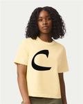 Alphabet C T-Shirt 9 inch calligraphy Black ink, Butter