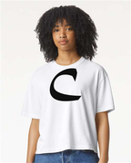 Alphabet C T-Shirt 9 inch calligraphy Black ink, White