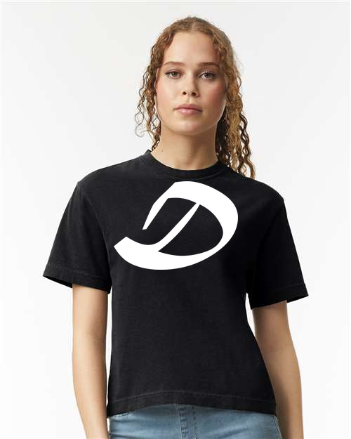 Alphabet D T-Shirt 9 inch calligraphy White ink, Black