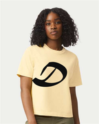 Alphabet D T-Shirt 9 inch calligraphy Black ink, Butter