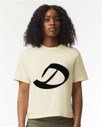 Alphabet D T-Shirt 9 inch calligraphy Black ink, Ivory