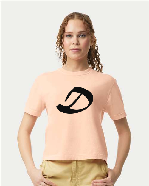 Alphabet D T-Shirt 9 inch calligraphy Black ink, Peachy