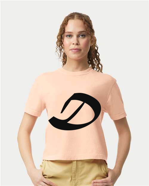 Alphabet D T-Shirt 9 inch calligraphy Black ink, Peachy