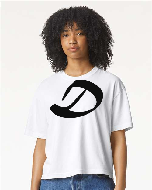 Alphabet D T-Shirt 9 inch calligraphy Black ink, White