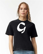 Alphabet G T-Shirt 9 inch calligraphy White ink, Black