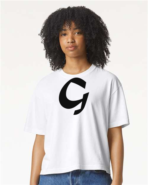Alphabet G T-Shirt 9 inch calligraphy Black ink, White