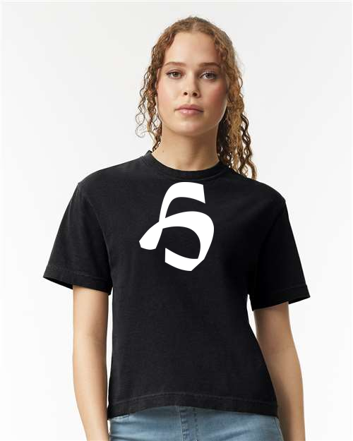 Alphabet H T-Shirt 9 inch calligraphy White ink, Black