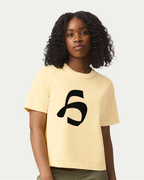 Alphabet H T-Shirt 9 inch calligraphy Black ink, Butter