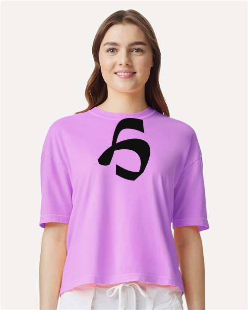 Alphabet H T-Shirt 9 inch calligraphy Black ink, Neon Violet