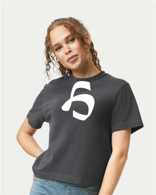 Alphabet H T-Shirt 9 inch calligraphy White ink, Pepper