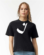 Alphabet I T-Shirt 9 inch calligraphy White ink, Black