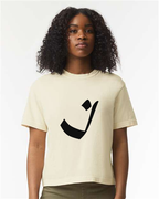 Alphabet I T-Shirt 9 inch calligraphy Black ink, Ivory