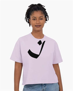 Alphabet I T-Shirt 9 inch calligraphy Black ink, Orchid