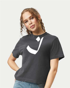 Alphabet I T-Shirt 9 inch calligraphy White ink, Pepper