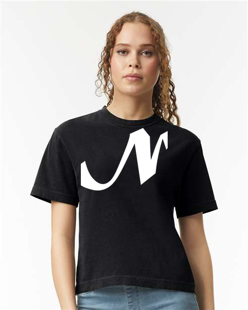 Alphabet N T-Shirt 9 inch calligraphy White ink, Black
