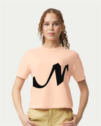 Alphabet N T-Shirt 9 inch calligraphy Black ink, Peachy