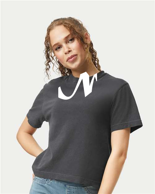 Alphabet N T-Shirt 9 inch calligraphy White ink, Pepper