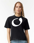 Alphabet O T-Shirt 9 inch calligraphy White ink, Black