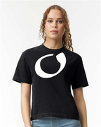 Alphabet O T-Shirt 9 inch calligraphy White ink, Black