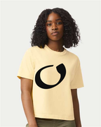 Alphabet O T-Shirt 9 inch calligraphy Black ink, Butter