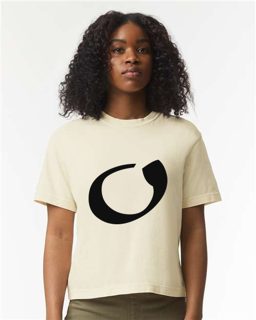 Alphabet O T-Shirt 9 inch calligraphy Black ink, Ivory