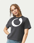 Alphabet O T-Shirt 9 inch calligraphy White ink, Pepper