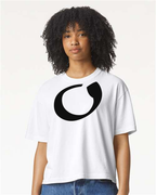Alphabet O T-Shirt 9 inch calligraphy Black ink, White