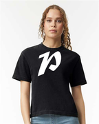 Alphabet P T-Shirt 9 inch calligraphy White ink, Black