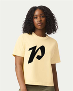 Alphabet P T-Shirt 9 inch calligraphy Black ink, Butter