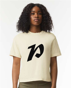 Alphabet P T-Shirt 9 inch calligraphy Black ink, Ivory