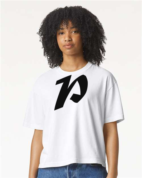 Alphabet P T-Shirt 9 inch calligraphy Black ink, White