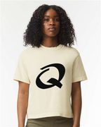 Alphabet Q T-Shirt 9 inch calligraphy Black ink, Ivory