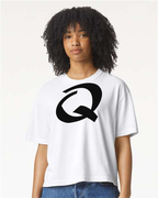 Alphabet Q T-Shirt 9 inch calligraphy Black ink, White