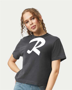 Alphabet R T-Shirt 9 inch calligraphy White ink, Pepper
