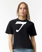Alphabet T T-Shirt 9 inch calligraphy White ink, Black