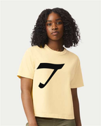 Alphabet T T-Shirt 9 inch calligraphy Black ink, Butter