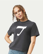 Alphabet T T-Shirt 9 inch calligraphy White ink, Pepper