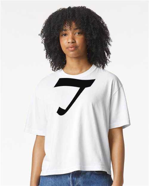 Alphabet T T-Shirt 9 inch calligraphy Black ink, White