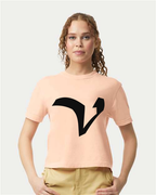 Alphabet V T-Shirt 9 inch calligraphy Black ink, Peachy