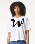 Alphabet W T-Shirt 9 inch calligraphy Black ink, White
