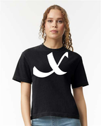 Alphabet X T-Shirt 9 inch calligraphy White ink, Black