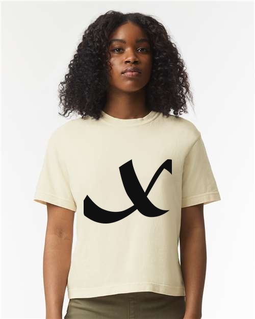 Alphabet X T-Shirt 9 inch calligraphy Black ink, Ivory