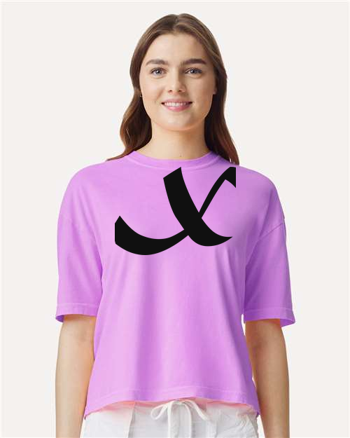 Alphabet X T-Shirt 9 inch calligraphy Black ink, Neon Violet