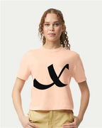 Alphabet X T-Shirt 9 inch calligraphy Black ink, Peachy