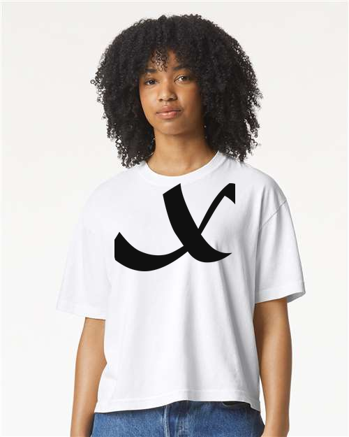 Alphabet X T-Shirt 9 inch calligraphy Black ink, White